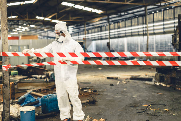 Professional Biohazard Cleanup technician working in Huntington, AR